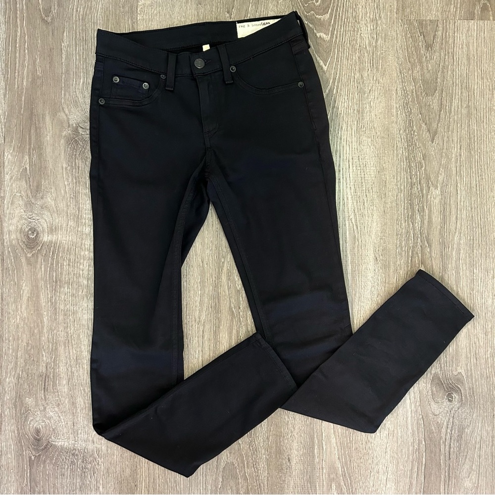 Rag & Bone JEAN Black Skinny Jeans Size 26 Mid Rise Stretch